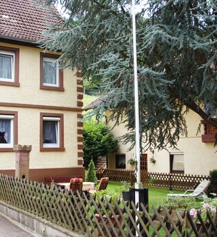 Außenansicht mit Garten der Ferienwohnung Haus am Neckar in Neckargemünd | © Ferienwohnung Haus am Neckar