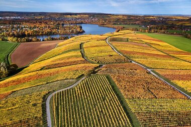 Herbstliche Weinlandschaft am Breitenauer See | HeilbronnerLand | © Tourismus im Weinsberger Tal