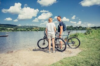 Radfahren am Starkholzbacher See | © Hohenlohe + Schwäbisch Hall Tourismus e. V.