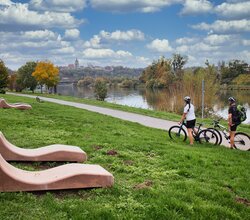 Auf dem Neckartal-Radweg Richtung Bad Wimpfen | © Geschäftsstelle Neckartal-Radweg_Adrian Weng
